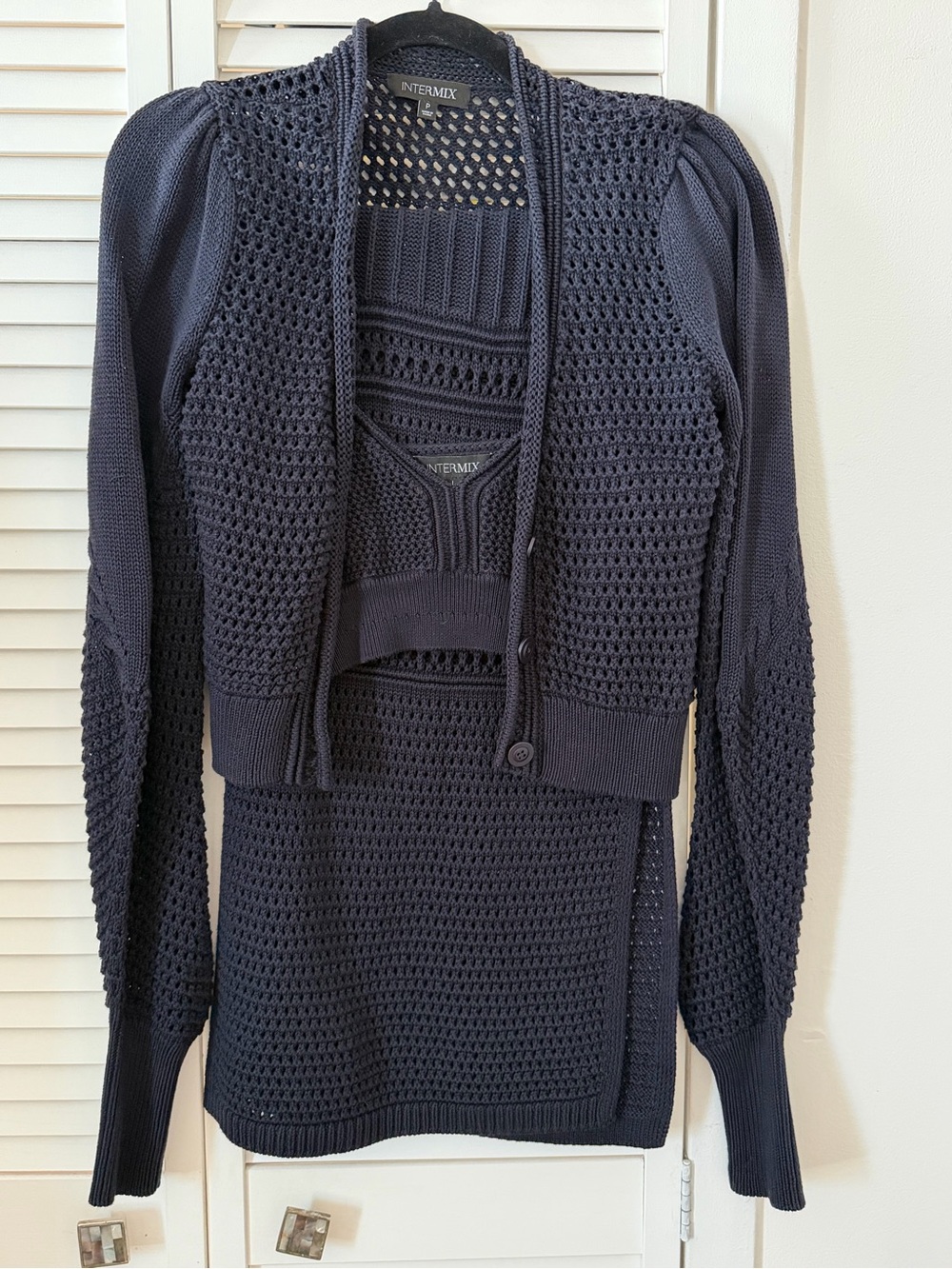 Intermix Navy Open-Knit Set - Picture 4 of 4